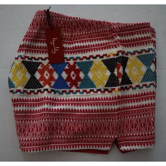 Tigerlily Women Sz 8 Oat Multi Embroidered Uluaki 10" Length Cotton Shorts - Picture 7 of 9